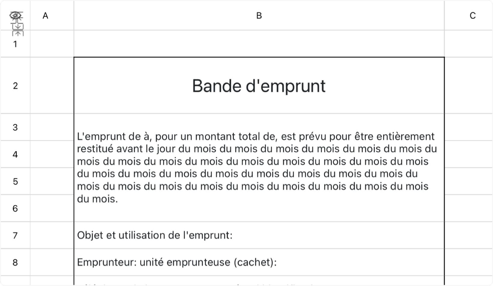 Bande d'emprunt